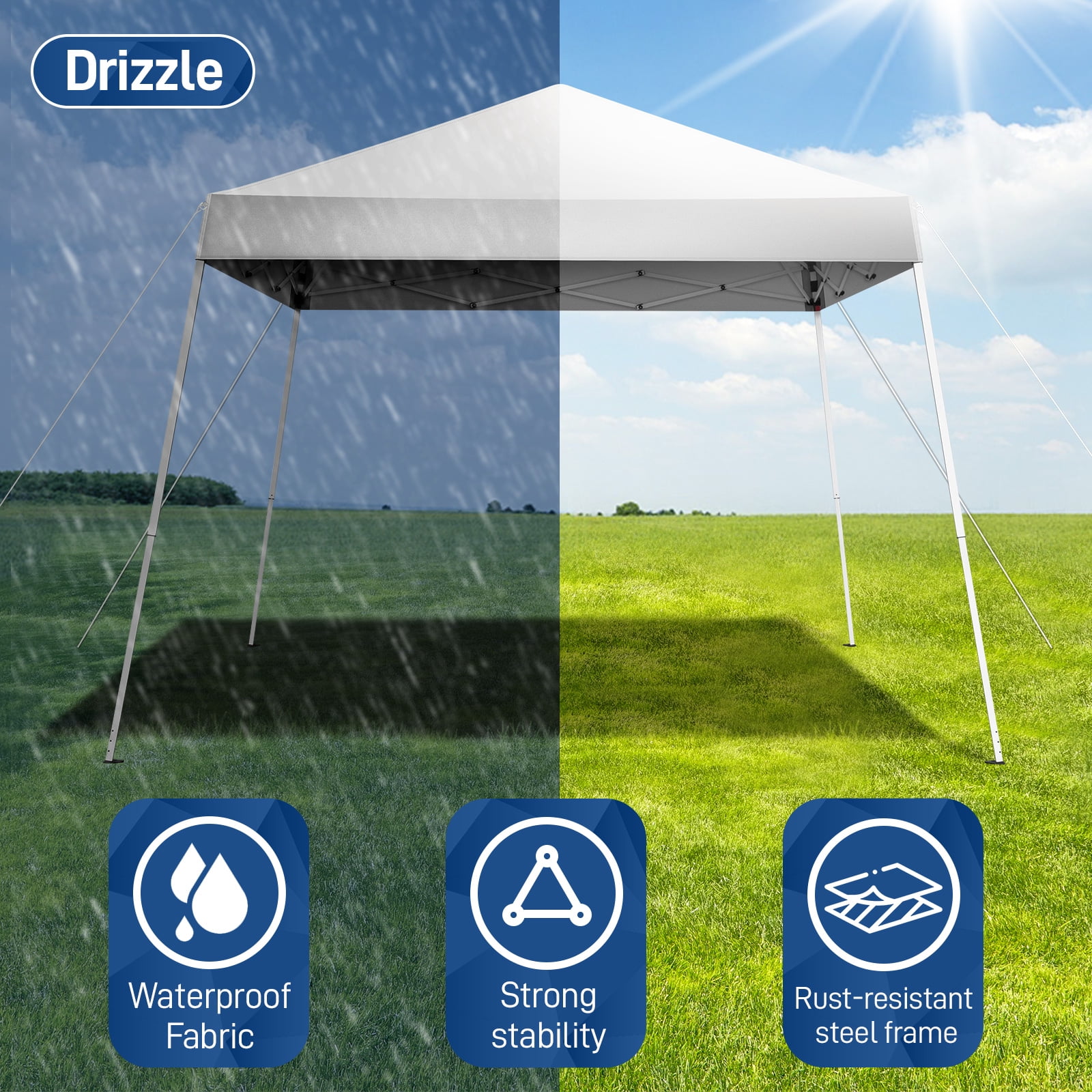 Ktaxon 10ft x 10ft Ez Pop Up Canopy Tent,Outdoor Sun Shade Shelter,Beach Tent,Outdoor Gazebo for Party Wedding Camping BBQ Events,White