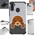 thumbnail image 1 of WORLD ACC Fusion Phone Case Compatible with Samsung Galaxy A11 + TEMPERED GLASS Hybrid Cover (Cute Dog Poodle), 1 of 1