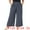Navy Blue, variant on DARING DIVA Women's Plus Stripe Boho Wide Leg Paper Bag Pants 1X Navy Blue