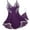 Deep Purple, variant on Women Lace Lingerie, Sexy Bow Mesh Sheer Babydoll V - Neck Mini Chemises Negligees with G - String