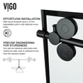 thumbnail image 6 of VIGO Elan 52 to 56 in. W x 74 in. H Sliding Frameless Shower Door in Matte Black with 3/8 in. (10mm) Clear Glass, 6 of 15