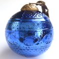 thumbnail image 1 of Juego de 4 adornos de vidrio de mercurio azul (bola elegante grabada de 8 cm). Ideales para árboles de Navidad, adornos colgantes, regalos y decoración del hogar., 1 of 1