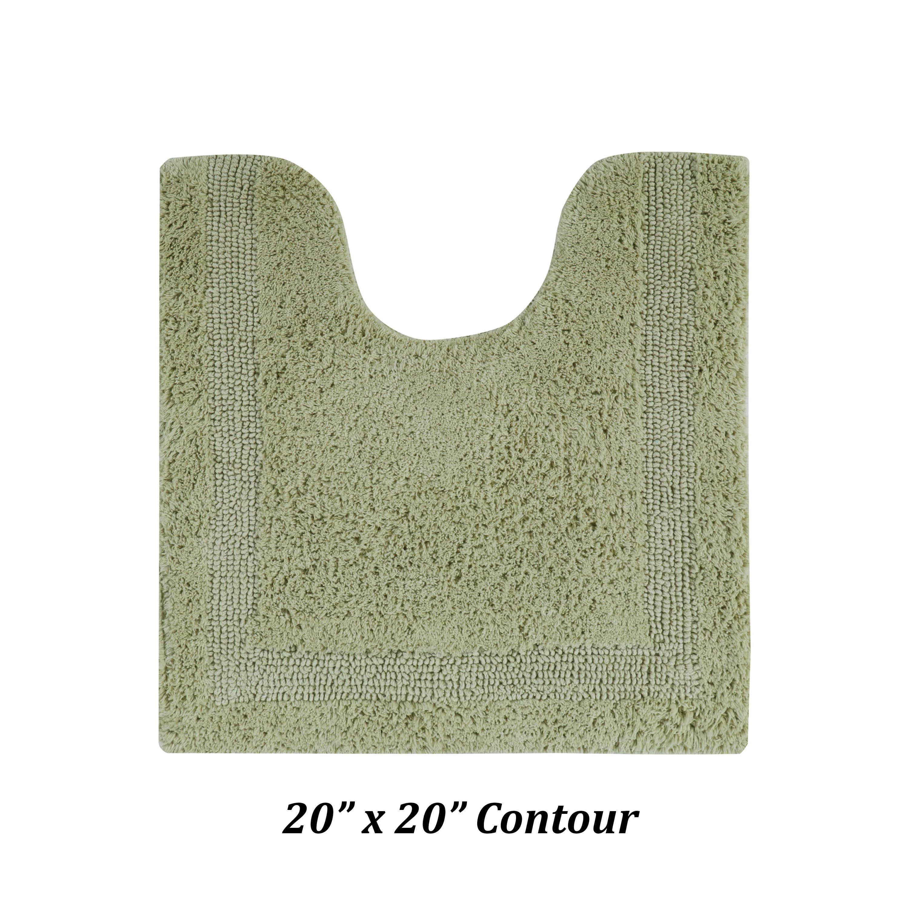 Better Trends Premium 5 Piece Bathroom Rug Set 100% Cotton, Extra Soft Tufted Bath Mat, Water Absorbent & Reversible Mat, Sage Lux Collection