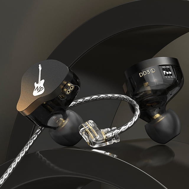 Auriculares intrauditivos Dynamic HIFI Bass Auriculares Tono ajustable (Negro con micrófono)