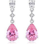 COVE Women's Pear Cut 5A Cubic Zirconia Simulated Diamond Drop Earrings