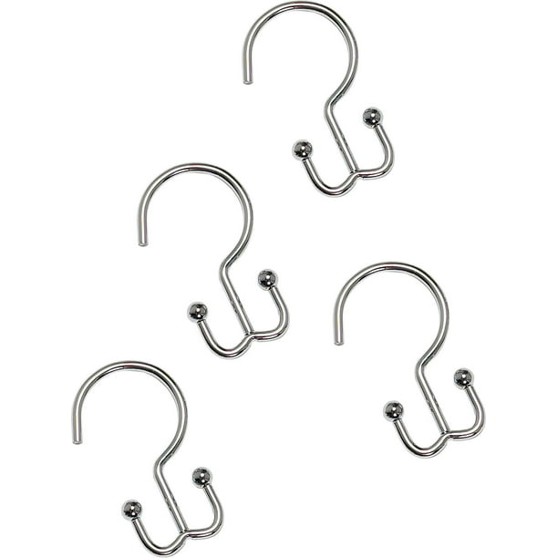 Zenna Home 12pc. Double Shower Curtain Hooks One Size Chrome silver