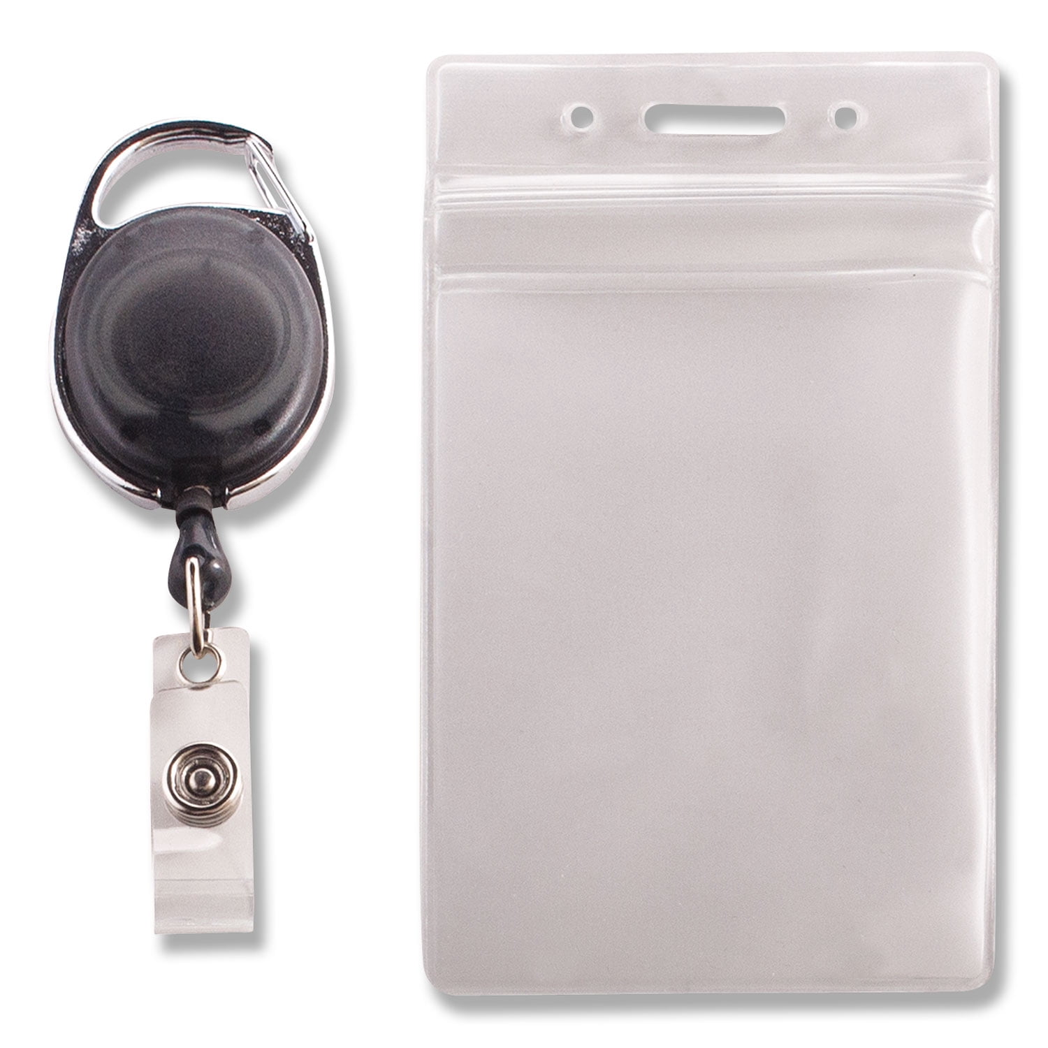 Advantus, AVT91129, Badge Reel Holder Combo Pack, 10 / Pack, Black/Clear