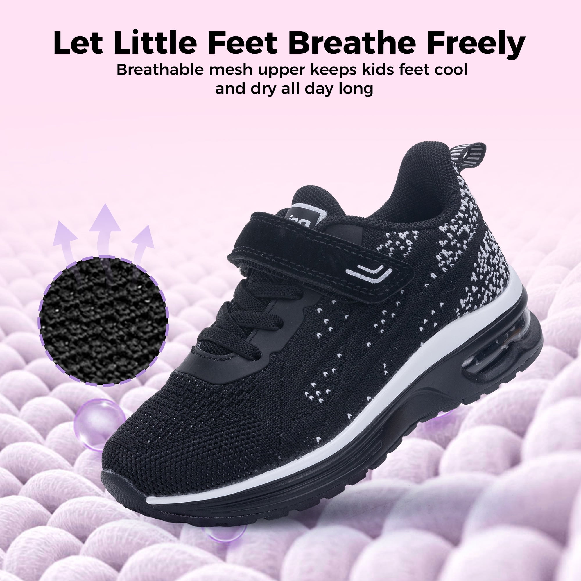 Kids Running Shoes for Boys Girls Children Tennis Sports Athletic School Walking Sneakers Black Big Kids Size 6