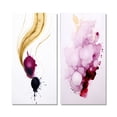 thumbnail image 2 of Designart "Ethereal Elegance Magenta Ink Clouds I" Abstract Painting Wall Art Set Of 2 - Modern Gold Gallery Set For Office Decor, 2 of 6