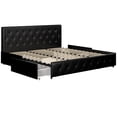 thumbnail image 5 of DHP Dakota Tufted Upholstered Storage Bed Frame, King, Black Faux Leather, 5 of 22