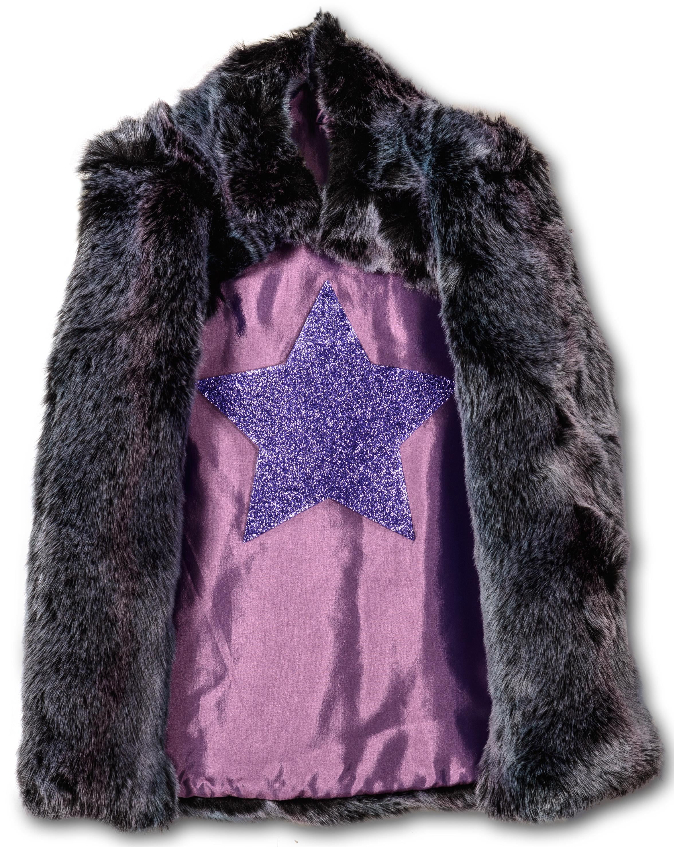Widgeon Girls Long Faux Fur Hooded Zip Front Jacket