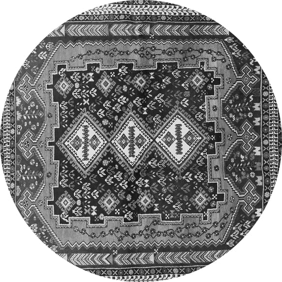 Ahgly Company Indoor Round Persian Gray Traditional Area Rugs, 6' Round