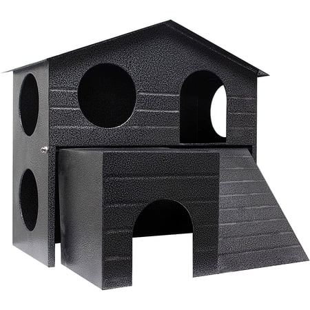 Felix & Fido SafeHaven XL All Metal Small Animal Hideaway Hut. Solid Safe Construction. All Smooth Edges. ChewProof. Foldable Design. Guaranteed for Life
