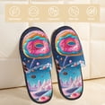 thumbnail image 2 of Balery Colorful Donut Pantuflas de Casa de Felpa Silenciosas con Diseño Estampado, Zapatillas Cómodas Antideslizantes de Algodón para Interior-Medium, 2 of 8
