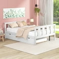 thumbnail image 2 of TSKER Full Bed Frame Wood Full Platform Bed with Pull Out Trundle, White A, 2 of 9