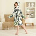 thumbnail image 4 of FORMRS Niños Bathrobe Unisex Hooded Robe Soft Plush Pajamas Sleepwear, Size 10-12T, Navy Flower, 4 of 7