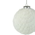 thumbnail image 2 of 4-Inch White Chenille Plush Christmas Ball Ornament, 2 of 3