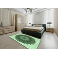 thumbnail image 5 of Ahgly Company Machine Washable Indoor Square Transitional Medium Forest Green Area Rugs, 5' Square, 5 of 7