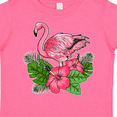 thumbnail image 4 of Inktastic Flamingo with Tropical Flowers Boys or Girls Toddler T-Shirt, 4 of 5