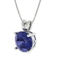 thumbnail image 2 of Clara Pucci 14K White Solid Hypoallergenic Gold 3Ct Tanzanite Round Brilliant Cut Solitaire Designer Necklace Pendant For December, 2 of 6