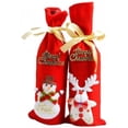 thumbnail image 1 of Nooveds Botella de vino de Navidad Decoraciones navideñas Decoraciones navideñas Fiesta Decoración para fiesta de Navidad roja 2 piezas, 1 of 5