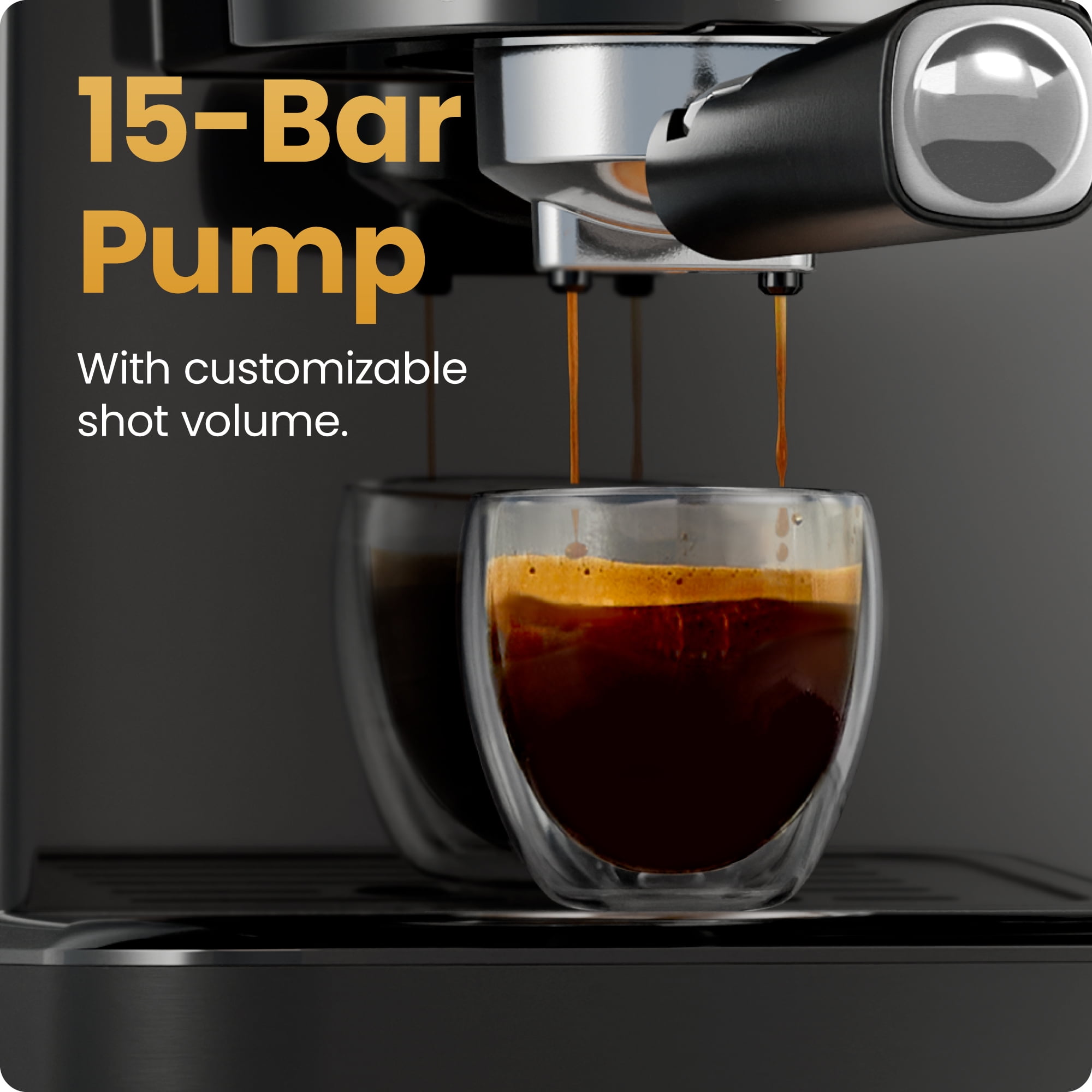 Chefman CraftBrew Espresso Machine w/ Steam Wand and Touch Controls – Black