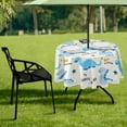 thumbnail image 7 of Coolnut 60" Dinosaur Round Tablecloth, Waterproof Spillproof Polyester Fabric Table Cover with Zipper Umbrella Hole for Outdoor Patio Garden Dining Party, 7 of 7