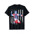 thumbnail image 1 of American Baseball Catcher USA Vintage Flag 4th Of July Boys T-Shirt, 1 of 6