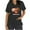 Black, variant on Kctiaxy Womens Scrubs Fashionable Print Graphic Thanksgiving Scrub Tops Women Casual Short Sleeve V-Neck Shirts with Double Pockets