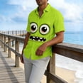 thumbnail image 4 of Gamivast funny golf shirts for men Regular Fit Short Sleeve short sleeve button down shirts Graphic Print graphic t-shirts Monster Face Novelty Party, 4 of 5