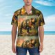 thumbnail image 2 of Fotbe Realistic Style Forest Dinosaur Camisa Hawaiana para Hombre Unisex – Camisa Casual de Verano con Botones de Manga Corta de Algodón y Lino,XX-Large, 2 of 7