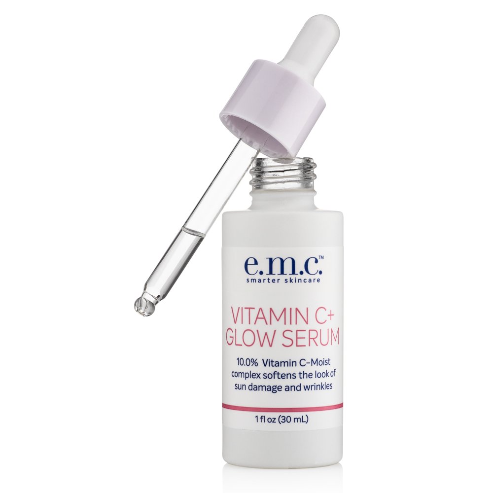 EMC Vitamin C + Glow Serum. Skin Brightening Serum w/ Vitamin C for Face. Reduces Wrinkles, Dark
