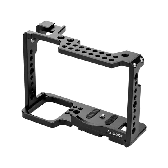 Jaula para cámara Accesorios de video profesional Andoer Jaula de cámara de fotograma completo Soporte de caja de cámara de aleación de aluminio con agujeros de rosca de extensión Equipo de filmación