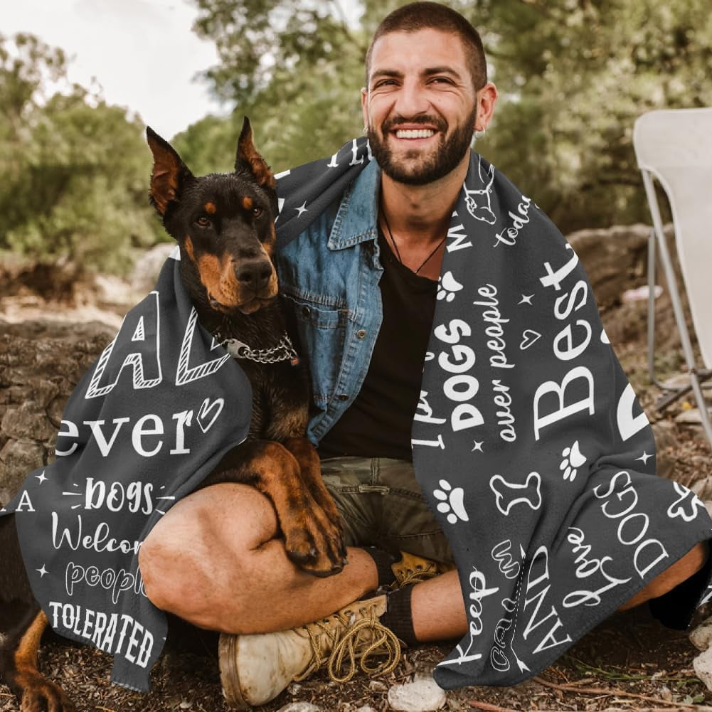 Dog Dad Blanket 50"x60", Dog Dad Gifts for Men, Dog Dad Gift, Birthday Gifts for Dog Dad, Dog Lover Gifts for Men, Christmas Fathers Day Dog Gifts for Dog Lovers Men, Dog Lover Gift Ideas