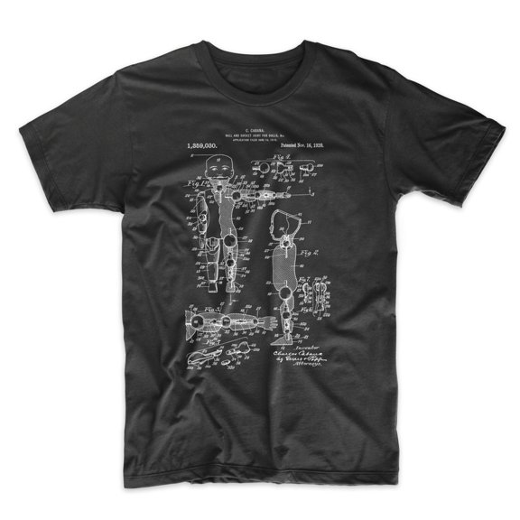 Mighty Circus Ball and Joint Doll Patent Tshirt - Black, Tripple Extra Large