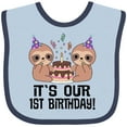 thumbnail image 3 of Inktastic Twins 1st Birthday Sloth Boy Girl 1 Year Old Boys or Girls Baby Bib, 3 of 4