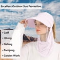 thumbnail image 6 of Women Sun Visor Hats, Wide Brim UV Protection Sun Visor Cap with Ponytail Hole & Removeable Flap Outdoor UPF 50+, 6 of 7