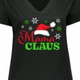 thumbnail image 4 of Inktastic Mama Claus with Christmas Santa Hat and Snowflakes Women's Plus Size V-Neck T-Shirt, 4 of 5
