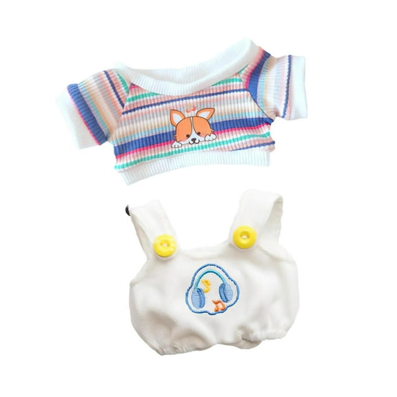 yotijay 2 Pieces Dolls Suspender Pants and T Shirt Handmade Clothing for 8inch Dolls