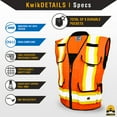 thumbnail image 6 of KwikSafety (Charlotte, NC) GODFATHER Safety Vest (Cushioned Collar) Class 2 ANSI OSHA High Visibility 9 Pockets Reflective Tape Heavy Duty Zipper Mesh HiVis Construction Surveyor Men | Orange Small, 6 of 6