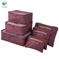 thumbnail image 2 of Deago Set of 6 Travel Storage Bags Clothing Sorting Packaging Cubes Compression Luggage Organizer Pouch (Red), 2 of 9