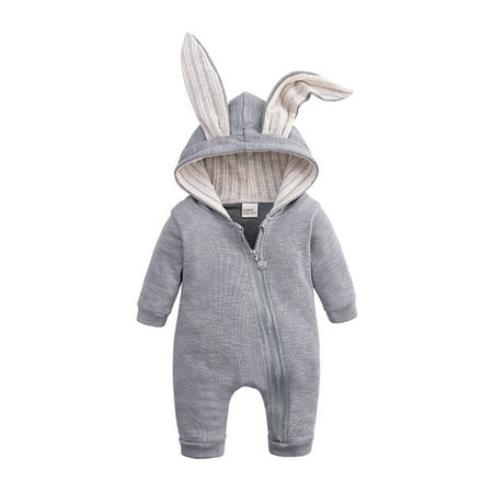 

Infant Baby Boy Girl Warm Clothes Rabbit Ears Romper Jumpsuit Bodysuit Outfit