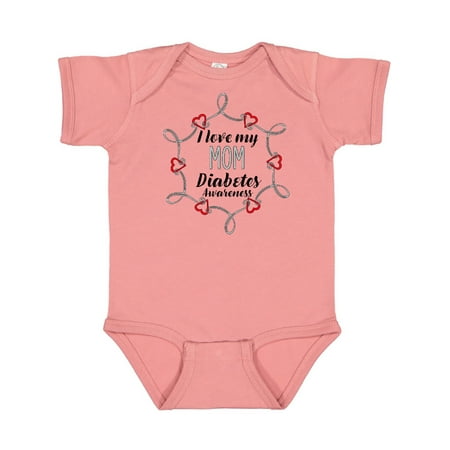 

Inktastic I Love My Mom Diabetes Awareness Gift Baby Boy or Baby Girl Bodysuit
