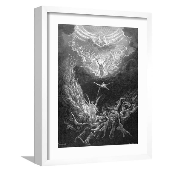 Art.com The Last Judgement, 1865-1866 Giclee Print by Gustave DorÃ©, White Frame Wall Art, 17" x 21"
