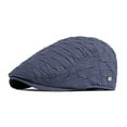 thumbnail image 2 of Spring Men Newsboy Hat Solid Color No Brim Snap Button Adjustable Windproof Sun Protection British Flat Hat Fashion Accessories, 2 of 8