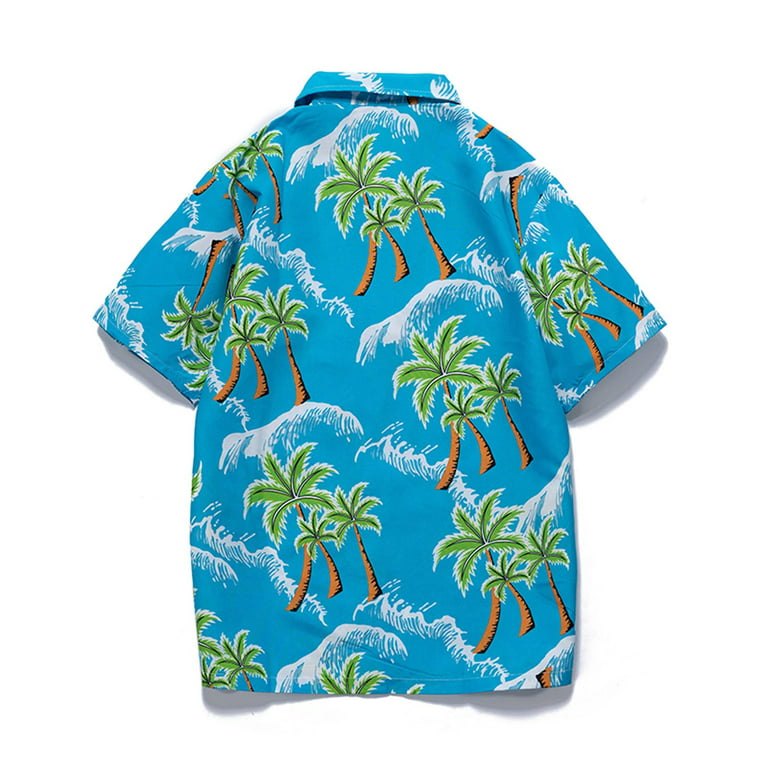 ZCFZJW Hawaiian Shirts for Men Short Sleeve Regular Fit Mens Floral Shirts  Big and Tall Casual Button Down Beach Holiday Alopa Shirt Green XXXXXL 