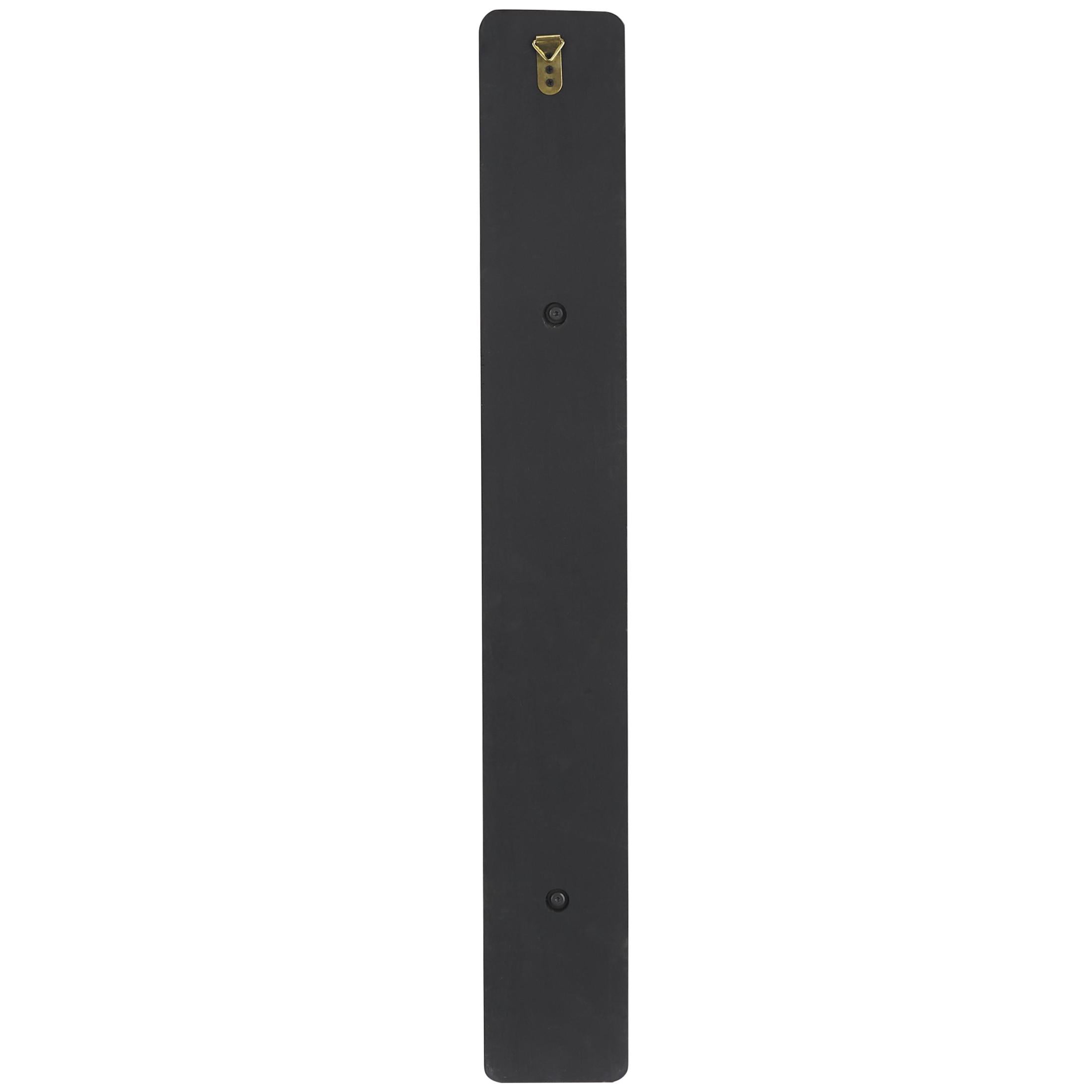DecMode Black Metal Scroll Long Pillar Wall Sconce