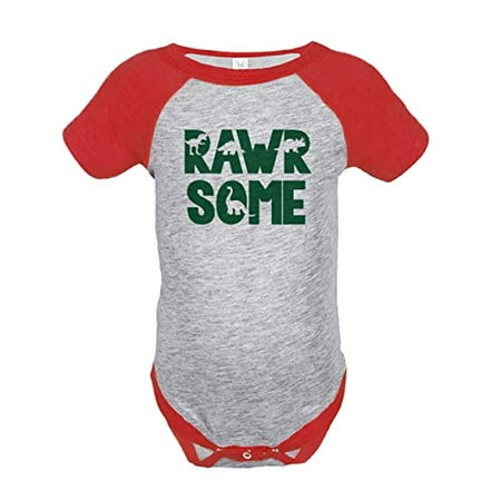 

7 ate 9 Apparel Baby s Dinosaur Rawrsome Red Onepiece