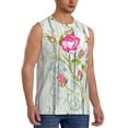 thumbnail image 2 of Balery Vintage Wood Background with Floral Men's Sleeveless Muscle Shirts Workout Tank Top, Moisture Wicking, Odor Protection-3X-Large, 2 of 8