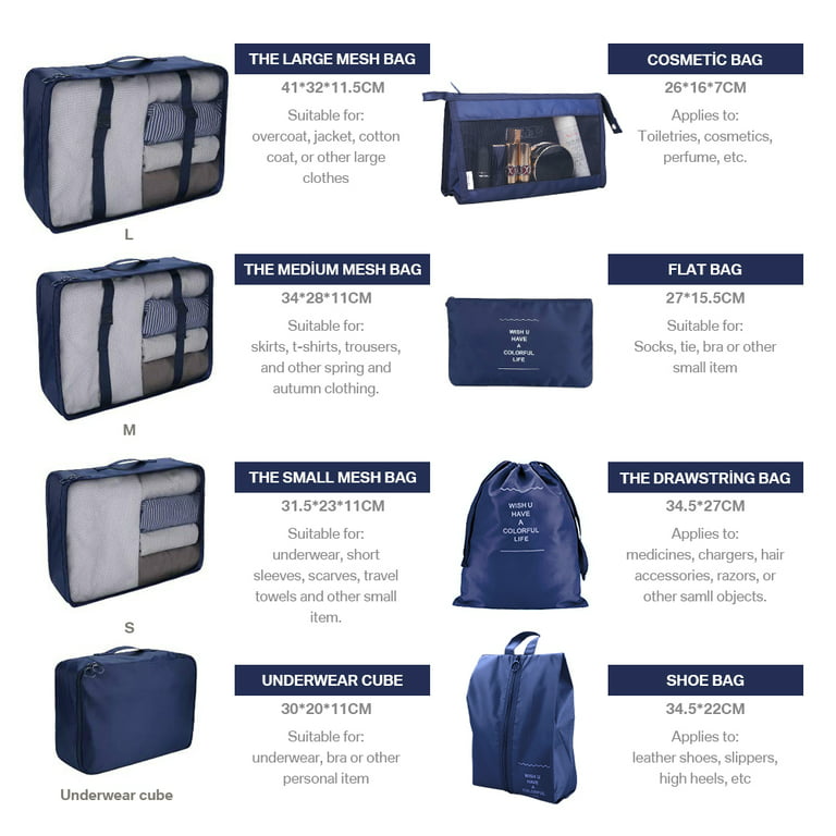 Buy Rubik Nylon Navy Blue Women Travel Storage Bag, 27×12